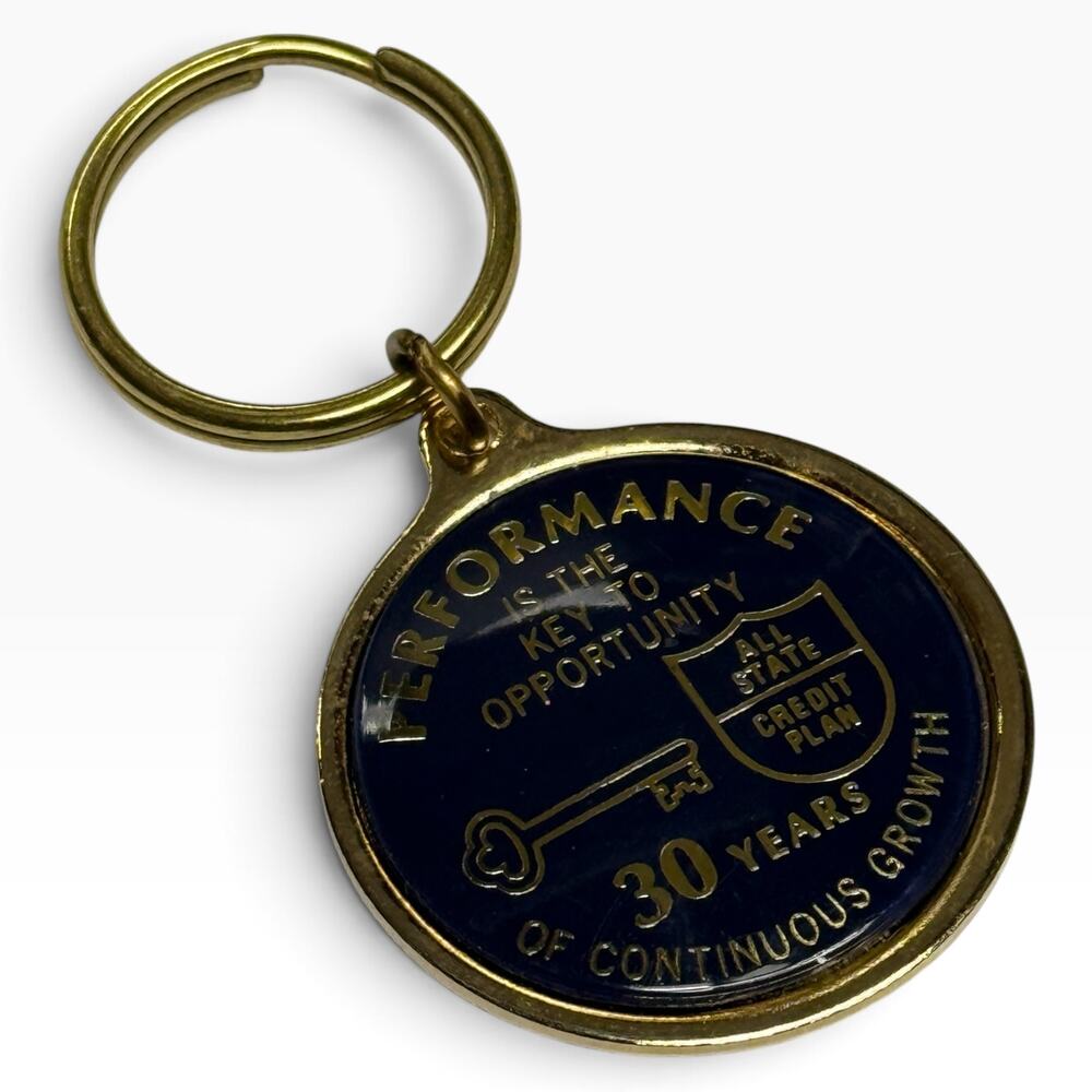 Allstate Enameled Key Ring Performance is the Key Vintage Chain